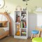 Costway 5-Cube Bookcase for Kids 41" Wooden Toy Storage Organizer for Kid's Room White/Natural